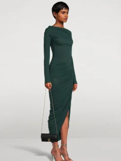 Ruched Jersey Midi Dress
