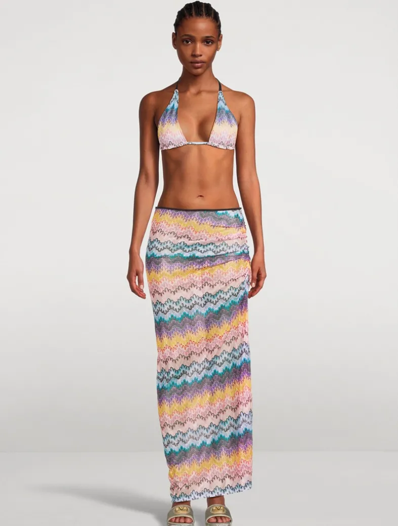 Ruched Lace Maxi Skirt