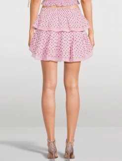 Ruffle Mini Skirt In Bow Print