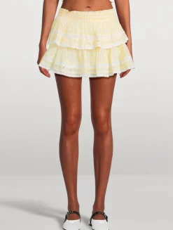 Ruffle Mini Skirt In Gingham Print