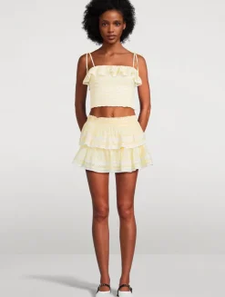 Ruffle Mini Skirt In Gingham Print