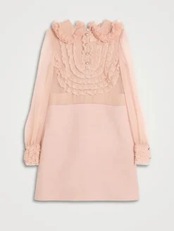 Ruffled Crêpe Couture Mini Dress