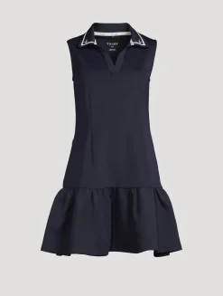 Ruffled Scuba Polo Dress
