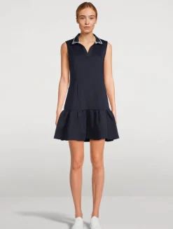 Ruffled Scuba Polo Dress