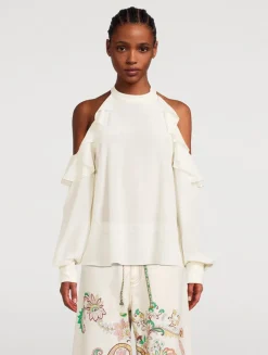 Ruffled Silk Blouse