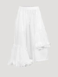 Ruffled Taffeta Midi Skirt