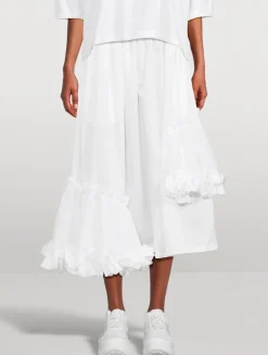 Ruffled Taffeta Midi Skirt