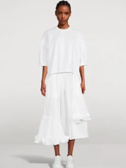 Ruffled Taffeta Midi Skirt