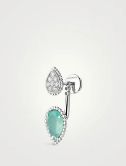 S And XS Serpent Bohème 18K Gold Single Stud Earring With Diamonds