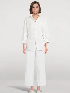 Sabine Cinched Poplin Shirt