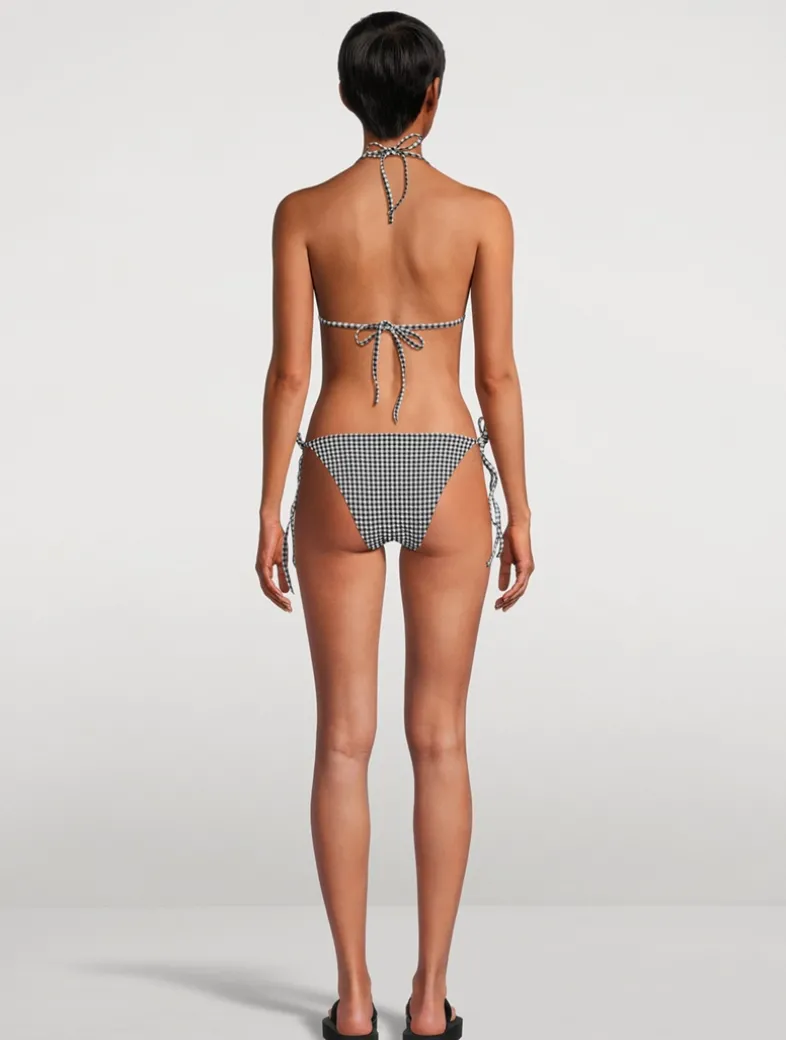 Sabrina Triangle Bikini Set In Gingham Print