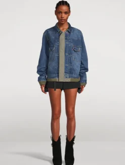 sacai x Levi's® Reversible Denim And Matelassé Twill Blouson Jacket