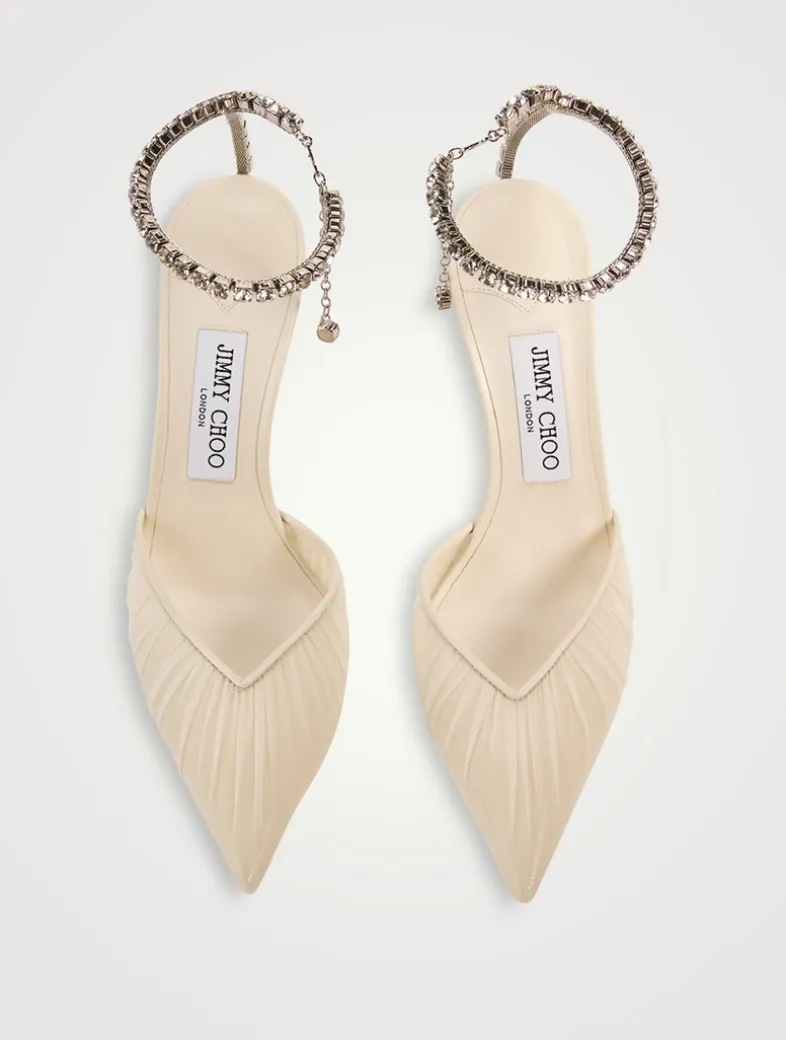 Saeda Tulle Pumps With Crystal Ankle Strap