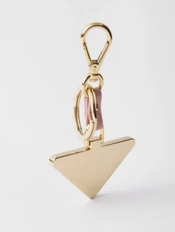 Saffiano Leather And Metal Keychain