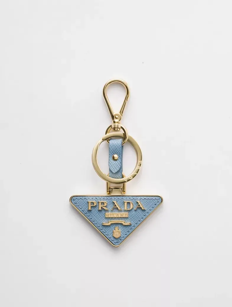 Saffiano Leather And Metal Keychain