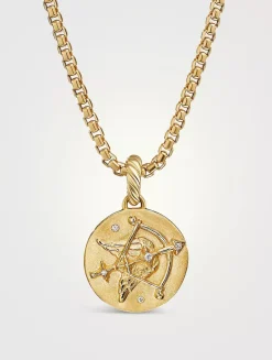 Sagittarius Amulet In 18k Yellow Gold With Diamonds