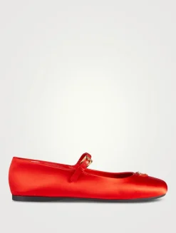 Satin Mary Jane Ballet Flats