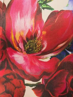 Satin Midi Dress In Floral Print