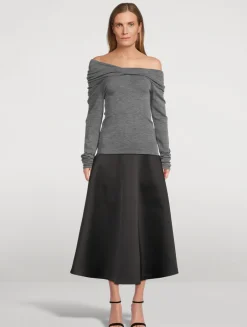 Satin Midi Skirt