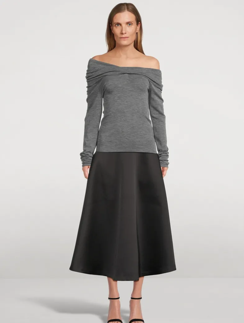 Satin Midi Skirt