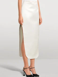 Satin Midi Skirt