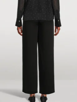 Satin Wide-Leg Trousers