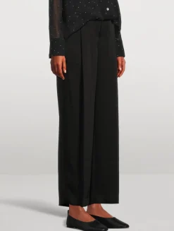 Satin Wide-Leg Trousers