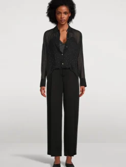 Satin Wide-Leg Trousers