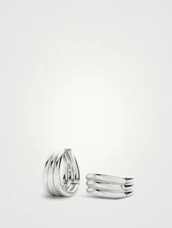 Savi Triple Ridge Hoop Earrings