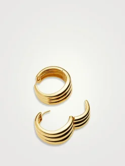 Savi Triple Ridge Large Hoop Earrings