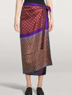 Scarfy Printed Silk Wrap Skirt