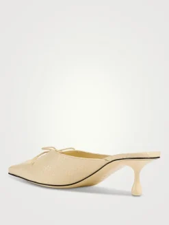 Scarlett Lizard-Embossed Leather Mules