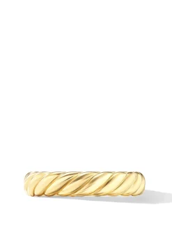 Sculpted Cable Band Ring In 18k Yellow Gold, 4.6mm
