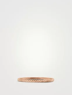 Sculpted Cable Bangle Bracelet In 18k Rose Gold, 4.6mm