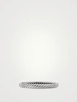 Sculpted Cable Bangle Bracelet In Sterling Silver, 7mm