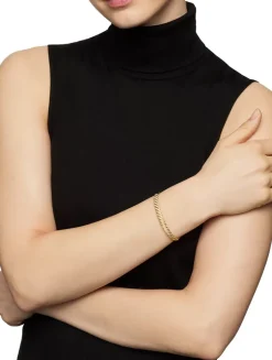 Sculpted Cable Bangle Bracelet In 18k Yellow Gold With Diamonds, 6.2mm