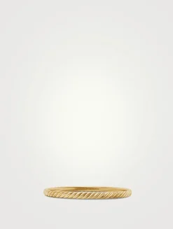 Sculpted Cable Bangle Bracelet In 18k Yellow Gold, 4.6mm