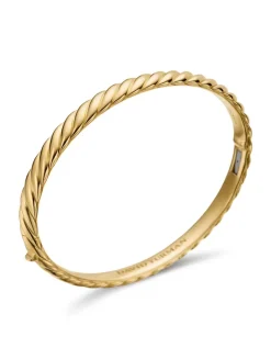 Sculpted Cable Bangle Bracelet In 18k Yellow Gold, 6.2mm