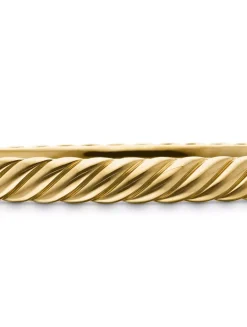 Sculpted Cable Bangle Bracelet In 18k Yellow Gold, 6.2mm