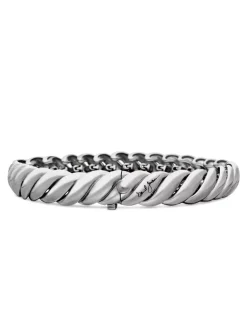 Sculpted Cable Bracelet In Sterling Silver, 8.5mm
