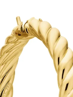 Sculpted Cable Hoop Earrings In 18k Yellow Gold, 38mm