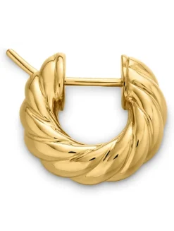 Sculpted Cable Hoop Earrings In 18k Yellow Gold, 14.4mm