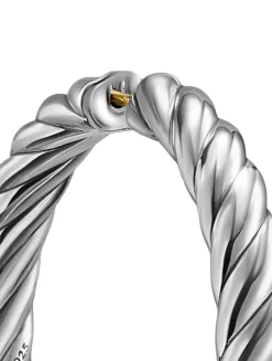 Sculpted Cable Hoop Earrings In Sterling Silver, 38mm