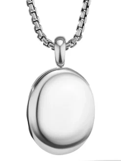 Sculpted Cable Locket Amulet In Sterling Silver