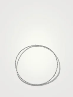 Sculpted Cable Necklace In Sterling Silver