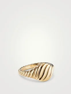 Sculpted Cable Pinky Ring In 18k Yellow Gold