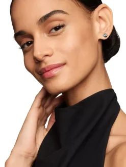 Sculpted Cable Stud Earrings In Sterling Silver, 8mm