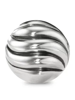 Sculpted Cable Stud Earrings In Sterling Silver, 8mm