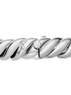 Sculpted Cable Triple Wrap Bracelet In Sterling Silver, 8.5mm