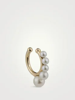 Sea Of Beauty 14K Gold Cascading Pearl Ear Cuff